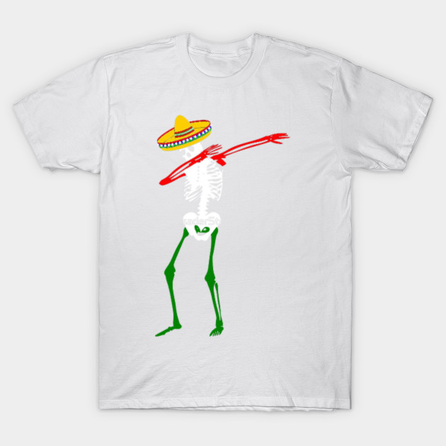 Mexican Skeleton Dabbing Art Design T-Shirt-TOZ